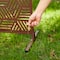Glitzhome® 6ft. Brown Galvanized Steel Geometric Pattern Privacy Screen Fence Panel & Room Divider